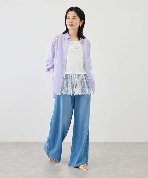 ROPE' PICNIC(ロペピクニック)の「レースドッキングタンク/着丈が選べる(タンクトップ・レディース・ホワイト・M/MT)」の16枚目の写真