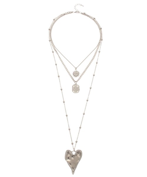 EVRIS（エヴリス）の「HEART MOTIF 3連ロングネックレス（ネックレス・レディース・シルバー/ゴールド・F）」の3枚目の写真