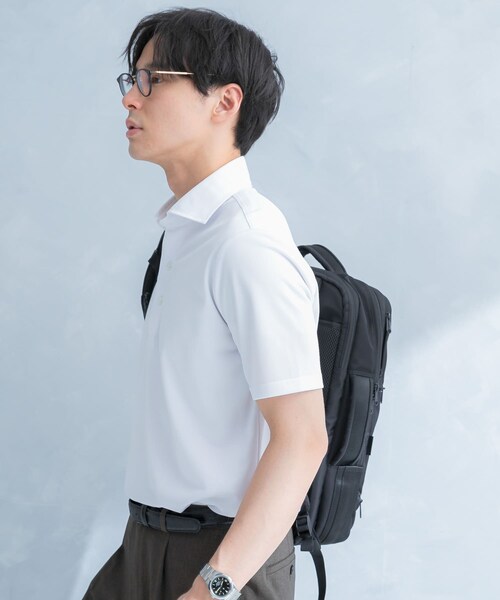 URBAN RESEARCH DOORS(アーバンリサーチドアーズ)の「LIFE STYLE TAILOR トリコットセミワイド半袖プルオーバー無地(シャツ/ブラウス・メンズ・WHITE/NAVY・M/L/XL)」の8枚目の写真