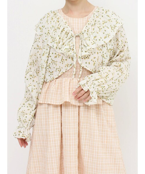 merry jenny（メリージェニー）の「petit flowerフリルボレロ（シャツ/ブラウス・レディース・イエロー/ラベンダー・F）」の2枚目の写真