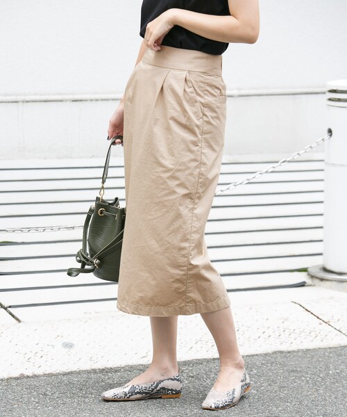 ワンウォッシュタックストレートスカート∴