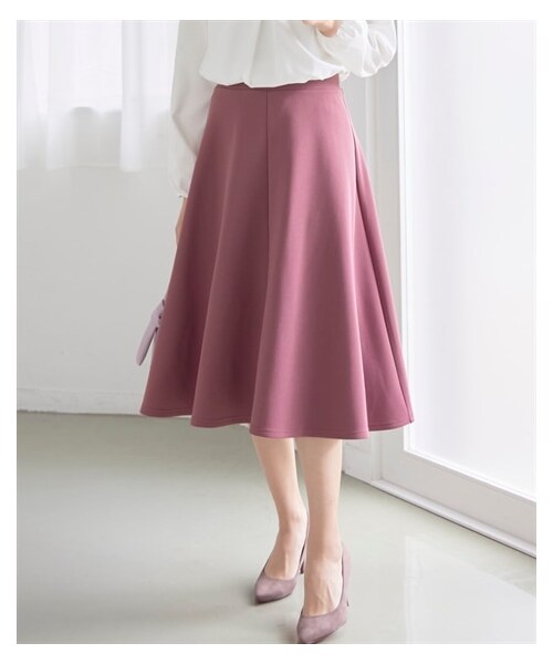 nissen（ニッセン）の「＜大きいサイズ＞ あったか裏起毛カットジョーゼットフレアスカート（ゆったりヒップ）■大人の落ち感シリーズ■（スカート・レディース・黒/ローズピンク/キャメルベージュ/アズールブルー/チャコール・L/LL/3L/4L/5L/6L/8L/10L）」の22枚目の写真