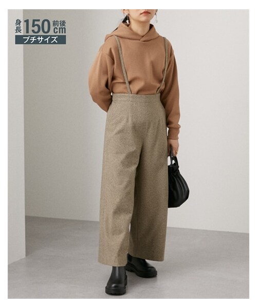 nissen（ニッセン）の「小さいサイズ　へリンボンワイドパンツ　低身長さん・小柄女性（パンツ・レディース・ブラウン/グレー・PSS/PS/PM/PL）」の15枚目の写真