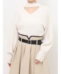 dazzlin | 2wayシャギーショートニットトップス(ニット/セーター)