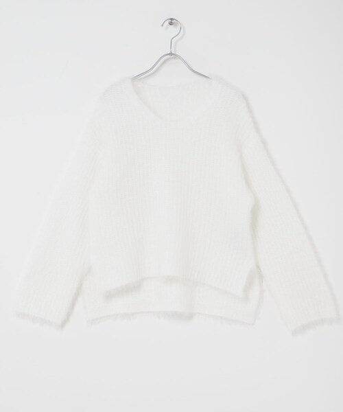 URBAN RESEARCH ROSSO（アーバンリサーチロッソ）の「シャギーVネックニット（ニット/セーター・レディース・WHITE/SAX/GRAY・Free）」の12枚目の写真