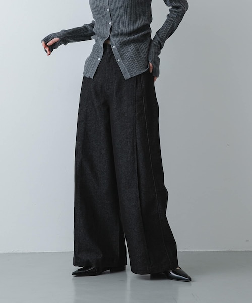SENSE OF PLACE by URBAN RESEARCH(センスオブプレイスバイアーバンリサーチ)の「デニムライクスラックス(デニムパンツ・レディース・ONE WASH/BLACK/L.INDIGO・S/M)」の1枚目の写真