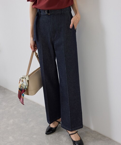 ROPE' PICNIC(ロペピクニック)の「ベルト付ストレートワイドデニムパンツ(デニムパンツ・レディース・ネイビー/ブルー・L/M/S/XL/XS)」の18枚目の写真