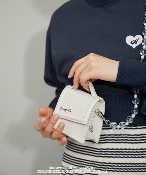 ADAM ET ROPE'(アダムエロペ)の「【ANGEL BLUE×ADAM ET ROPE'】ボールチェーンミニバッグ(ショルダーバッグ・レディース・ホワイト/シルバー・F)」の14枚目の写真