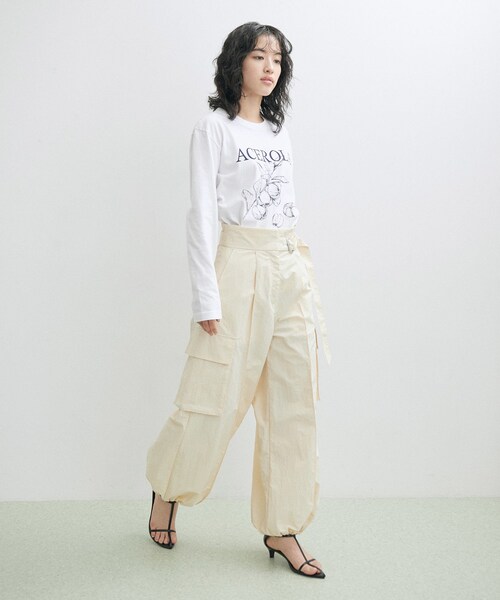 ADAM ET ROPE'（アダムエロペ）の「【GOOD ROCK SPEED】別注 ACEROLA LONG SLEEVE TEE（Tシャツ/カットソー・レディース・ホワイト/ネイビー/ピンク・F）」の13枚目の写真