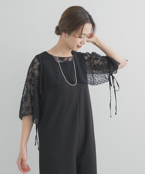 URBAN RESEARCH DOORS（アーバンリサーチドアーズ）の「2WAYレースカバー（ストール/ショール・レディース・NATURAL/BLACK・One）」の9枚目の写真