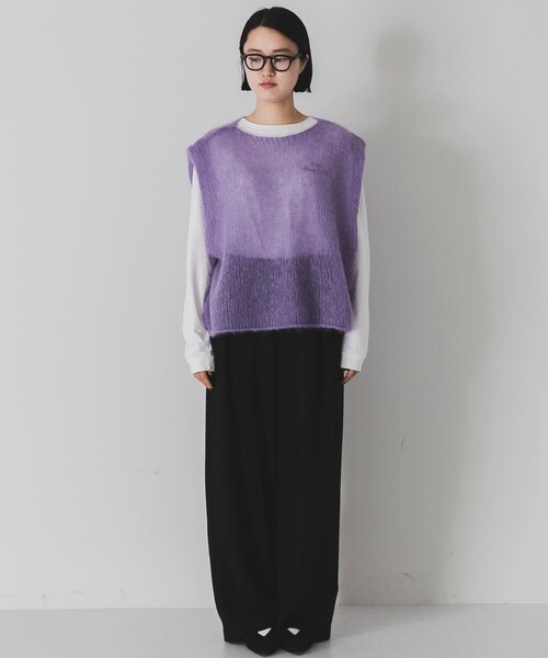 URBAN RESEARCH（アーバンリサーチ）の「『別注』WANDERUNG×URBAN RESEARCH　ニットベスト（ベスト・レディース・Purple/Gray/Yellow・FREE）」の6枚目の写真