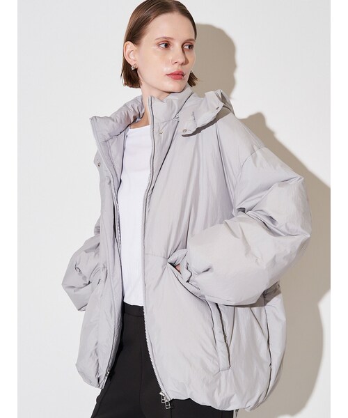 ELENDEEK（エレンディーク）の「OVER FORM DOWN CT（ダウンジャケット/コート・レディース・アイボリー/ライトグレー/ブラック・F）」の12枚目の写真