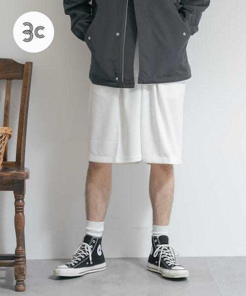 THE GOODLAND MARKET(ザグッドランドマーケット)の「『別注』MIDIUMISOLID×TGM Short easy pants(その他パンツ・レディース・Black/Off White/Top gray・one)」の1枚目の写真