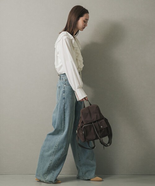 SENSE OF PLACE by URBAN RESEARCH（センスオブプレイスバイアーバンリサーチ）の「撥水マルチポケットナイロンリュック（バックパック/リュック・レディース・BLACK/BROWN・one）」の17枚目の写真