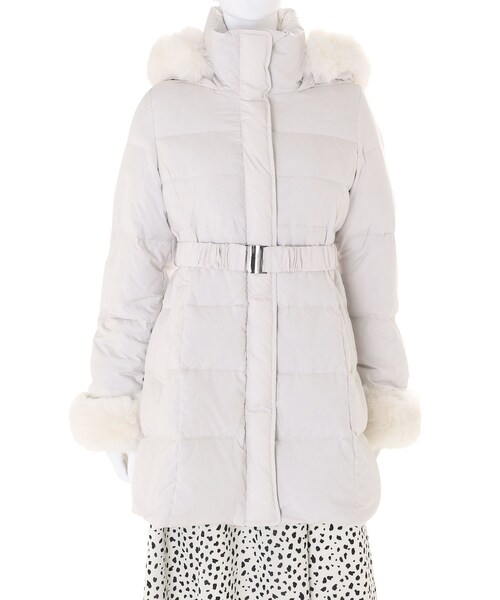 MERCURYDUO（マーキュリーデュオ）の「ファー付アライドロングダウン（ダウンジャケット/コート・レディース・アイボリー/ブラック・S/M/F）」の3枚目の写真