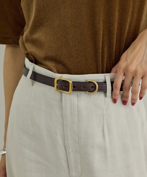 ADAM ET ROPE'(アダムエロペ)の「【TORY LEATHER(トリーレザー)】3/4 wide plain creased belt(ベルト・レディース・ブラック/ダークブラウン・F)」の6枚目の写真