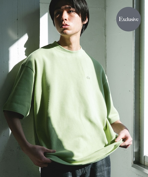 URBAN RESEARCH DOORS（アーバンリサーチドアーズ）の「『別注』LACOSTE×DOORS　THICK PIQUE ROUND SHORT-SLEEVE（Tシャツ/カットソー・メンズ・HAMMAM/ABYSS BLUE/BIRCH/BLACK BIRD・3/4/5）」の2枚目の写真