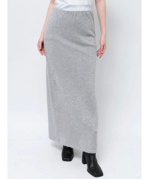 CALNAMUR（カルナムール）の「GLITTER SHAGGY KNIT SK/グリッターシャギーニットスカート（スカート・レディース・ブラック/ピンク/シルバー・F）」の10枚目の写真