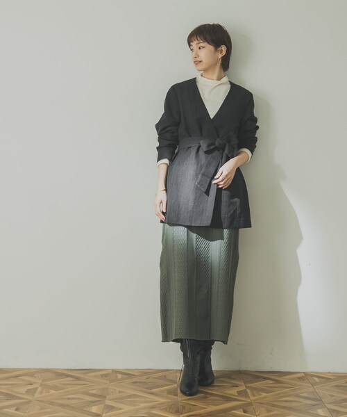 URBAN RESEARCH（アーバンリサーチ）の「ノーカラーヘリンボンジャケット（ノーカラージャケット・レディース・BROWN/D.GRY・36/38）」の6枚目の写真