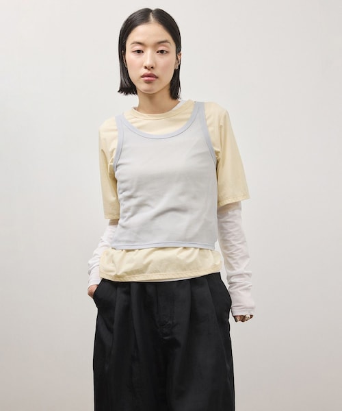ADAM ET ROPE'(アダムエロペ)の「3レイヤードジャージートップス(Tシャツ/カットソー・レディース・ブラック系/グレー系・F)」の16枚目の写真