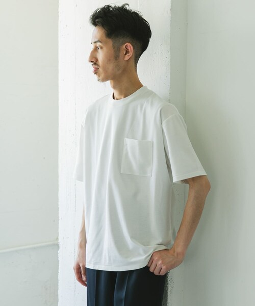 URBAN RESEARCH DOORS（アーバンリサーチドアーズ）の「『Sサイズ/WEB限定』ポンチポケットショートスリーブTシャツ（Tシャツ/カットソー・メンズ・NAVY/WHITE/L.GRAY/L.PINK/INK BLACK・S/M/L/XL）」の10枚目の写真