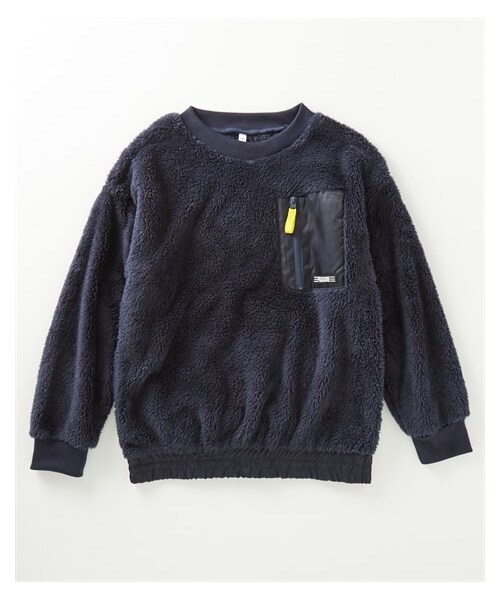 nissen（ニッセン）の「ポケット付きボアトレーナー（スウェット・キッズ・チャコール/ネイビー・140/150/160）」の5枚目の写真
