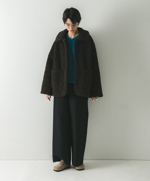 URBAN RESEARCH（アーバンリサーチ）の「ECOPELカーリーファーコート（テーラードジャケット・レディース・IVORY/D.BROWN・FREE）」の21枚目の写真