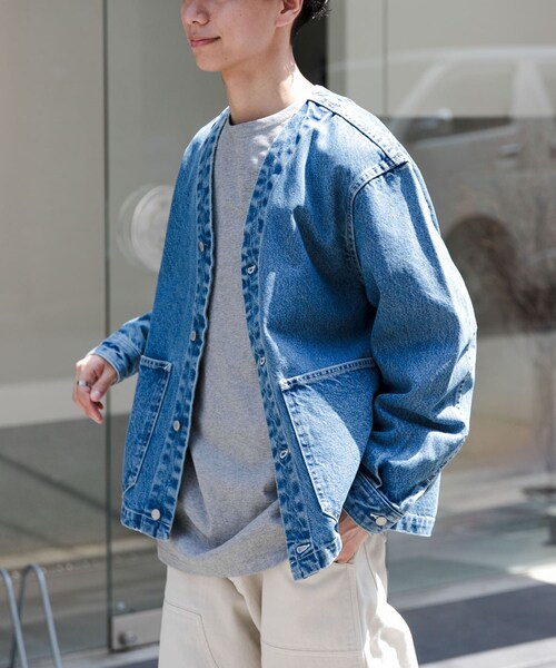 URBAN RESEARCH DOORS（アーバンリサーチドアーズ）の「FORK&SPOON　JFデニムノーカラージャケット（デニムジャケット・メンズ・ONEWASH/USED・4/5）」の21枚目の写真