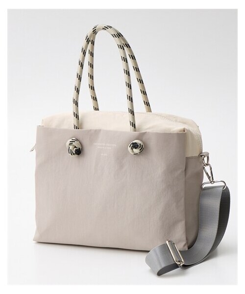 nissen（ニッセン）の「ALTROSE（アルトローズ）ロープ持ち手2WAYポリエステルスクエアトート（トートバッグ・メンズ・ブラック/ブラウン/グレー/アイボリー・Y）」の3枚目の写真