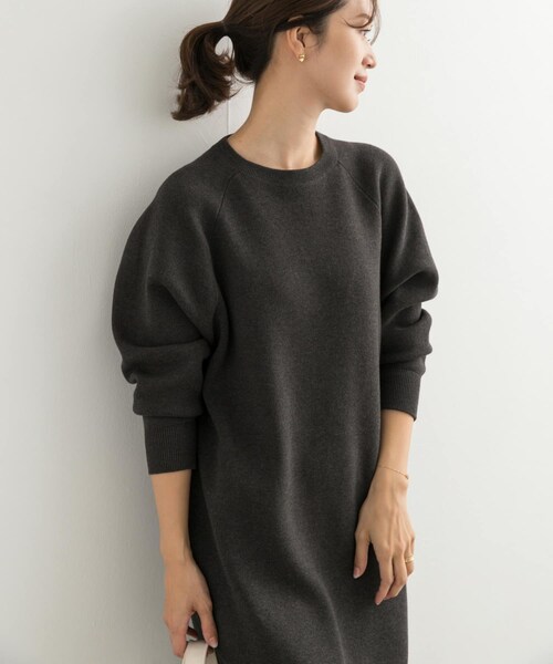 URBAN RESEARCH DOORS(アーバンリサーチドアーズ)の「スウェットライクニットワンピース(ワンピース・レディース・L/BEG/BORDEAUX/CHARCOAL・Free)」の9枚目の写真