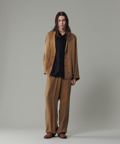 ADAM ET ROPE'（アダムエロペ）の「キュプラビスコース ワイドイージーパンツ  / セットアップ対応（その他パンツ・メンズ・ブラック系/スミクロ/キャメル系/カーキ・L/M）」の21枚目の写真