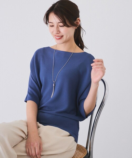 Jayro（ジャイロ）の「ドルマンニットプルオーバー（ニット/セーター・レディース・ブラック/ホワイト/ベージュ/グリーン/ライトグリーン/ネイビー/ブルー系/サックス/ピンク/ローズピンク/イエロー・F）」の13枚目の写真