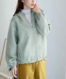 nissen | 大きいサイズ ゆるシルエット花柄ジャガードパーカー(パーカー)