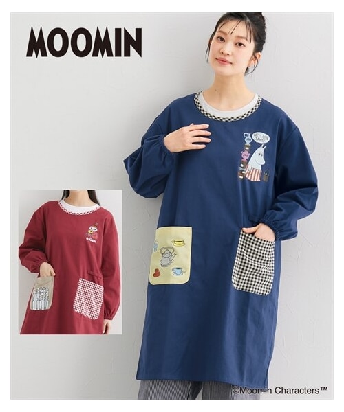 nissen（ニッセン）の「＜大きいサイズ＞【ムーミン】プリントかっぽう着（エプロン・メンズ・赤系(リトルミィ)/ネイビー系(ムーミンママ)・L~LL/3L~4L/5L~6L/8L/10L）」の2枚目の写真
