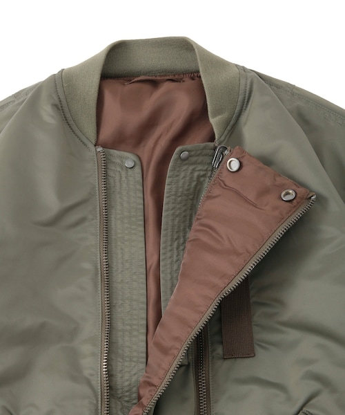 ADAM ET ROPE'（アダムエロペ）の「【BAL/バル】SPIEWAK DOUBLE ZIP BOMBER JACKET（MA-1・メンズ・ブラック/カーキ・2/3）」の9枚目の写真