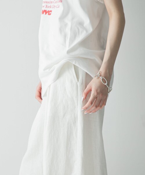 URBAN RESEARCH（アーバンリサーチ）の「『3サイズ展開』リネンイージーワイドスラックス（その他パンツ・レディース・OFF WHITE/BLACK/AMBER・36/38/40）」の5枚目の写真