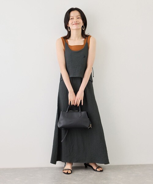 ROPE' PICNIC(ロペピクニック)の「【BEVERLYHILLS POLO CLUB】ふくれジャガードキャミワンピース(ワンピース・レディース・ブラック/キナリ/ブラウン・F)」の6枚目の写真