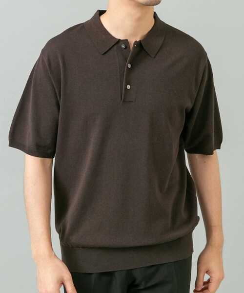 URBAN RESEARCH ROSSO（アーバンリサーチロッソ）の「『WEB限定』シルク混サマーニットポロシャツ（ポロシャツ・メンズ・GREIGE/BLUE GRAY/BROWN・M/L）」の18枚目の写真