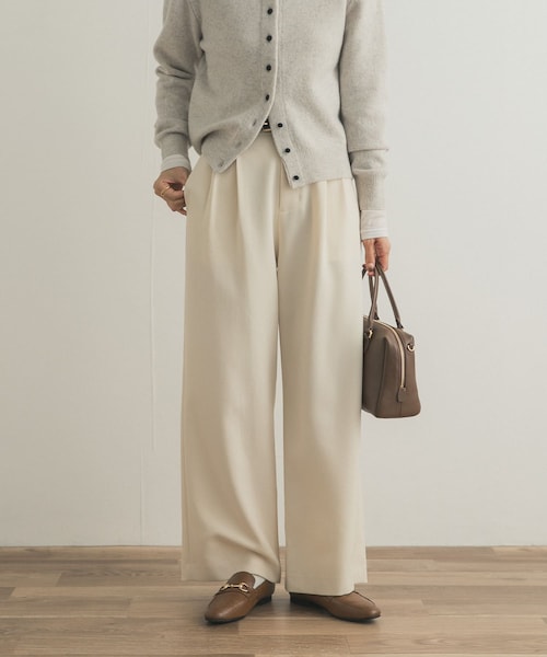 URBAN RESEARCH DOORS(アーバンリサーチドアーズ)の「『UR TECH SMOOTHLUXE』ワイドトラウザー(その他パンツ・レディース・ECRU/CHARCOAL・S/M)」の6枚目の写真