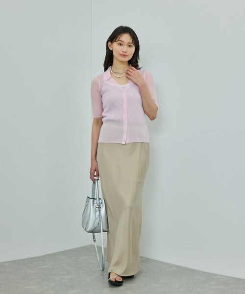 ROPE'（ロペ）の「【WEB・一部店舗限定】【接触冷感/UVカット】前後2WAY チュールコンビアシメキャミソール（キャミソール・レディース・ブラック/ホワイト/ピンク・F）」の17枚目の写真