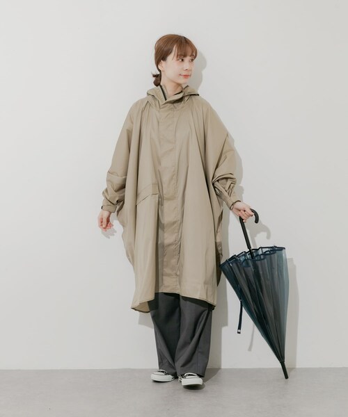 SMELLY（スメリー）の「w.p.c　ユニセックス ウォーターリペレントポンチョ（レインコート/ポンチョ・レディース・BLK/BEG・one）」の10枚目の写真