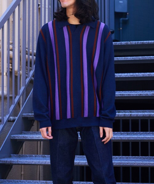 ADAM ET ROPE'（アダムエロペ）の「【THE INOUE BROTHERS… together with WILD LIFE TAILOR】polo knit（ニット/セーター・メンズ・ネイビー・L/M/XL）」の13枚目の写真