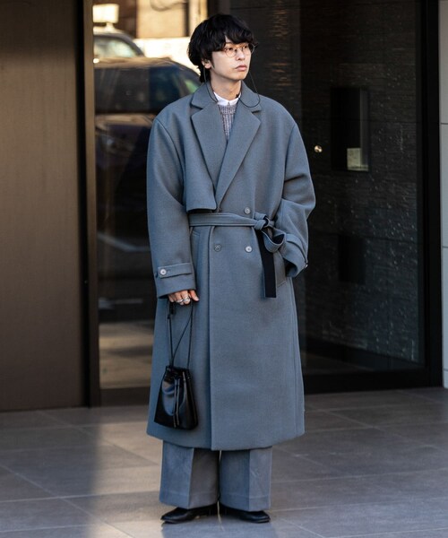 SENSE OF PLACE by URBAN RESEARCH(センスオブプレイスバイアーバンリサーチ)の「『わたべ×SOP』ダブルロングコート(チェスターコート・メンズ・GRAY/BLACK・M/L)」の3枚目の写真