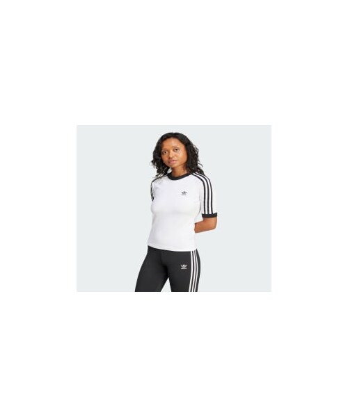 adidas(アディダス)の「アディカラー スリーストライプス ラグラン半袖Tシャツ(トップス・レディース・ブラック/ホワイト・XS/S/M/L/XL/2XL/3XL/4XL/5XL)」の3枚目の写真
