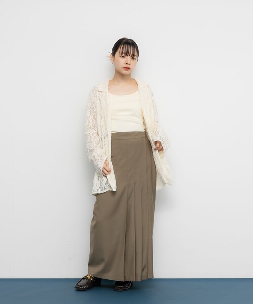 KBF（ケイビーエフ）の「スパゲティダブルストラップキャミソール（キャミソール・レディース・IVORY/CHARCOAL/BLACK・one）」の6枚目の写真