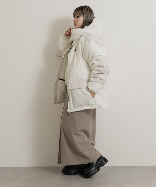 THE GOODLAND MARKET（ザグッドランドマーケット）の「KWD　BOX DOWN JACKET（その他アウター・レディース・White/Beige/Black・1）」の12枚目の写真