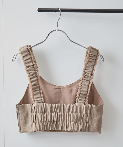 VIS（ビス）の「サマーツイードフリンジビスチェ（ベスト・レディース・キナリ系/キャメル系・F）」の11枚目の写真