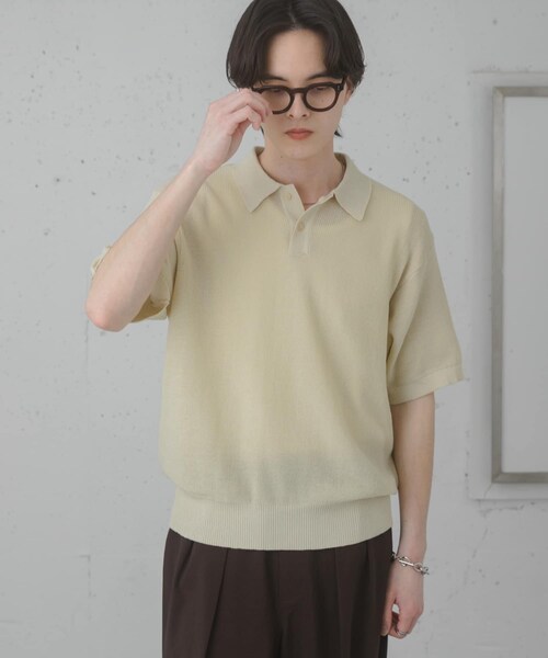 SENSE OF PLACE by URBAN RESEARCH(センスオブプレイスバイアーバンリサーチ)の「『ユニセックス/洗濯可』エアリーメランジニットポロシャツ(ニット/セーター・メンズ・IVORY/BLACK/CHARCOAL/MOCHA/NAVY・M/L)」の17枚目の写真