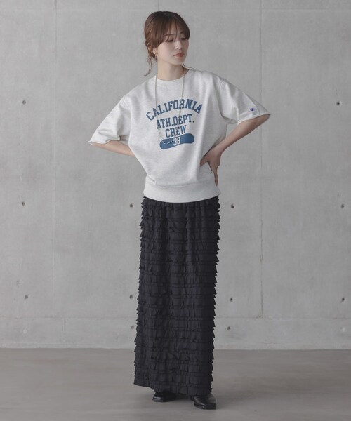 URBAN RESEARCH Sonny Label（アーバンリサーチサニーレーベル）の「『別注』CHAMPION×Sonny Label　ロゴスウェットTシャツ（スウェット・レディース・ホワイト/スカイブルー/ネイビー/オートミール・M/L）」の21枚目の写真