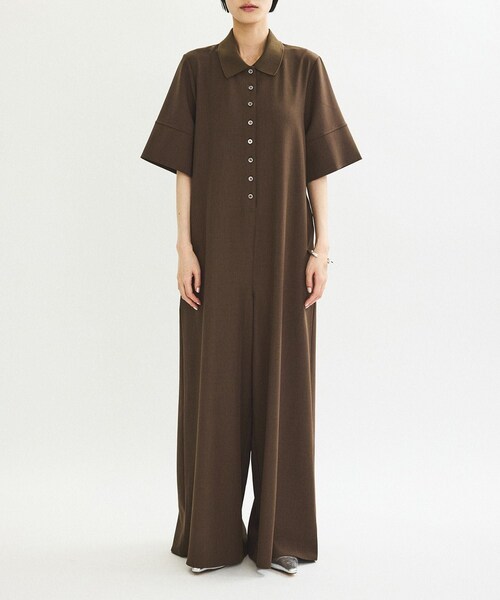 ADAM ET ROPE'（アダムエロペ）の「【WEB限定】・【定番】ポロシャツオールインワン（つなぎ/オールインワン・レディース・ブラック/ダークブラウン/ネイビー・36/38）」の22枚目の写真
